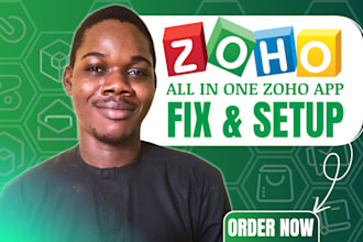 setup zoho commerce, inventory, zoho social backstage books, site, CRM and forms
