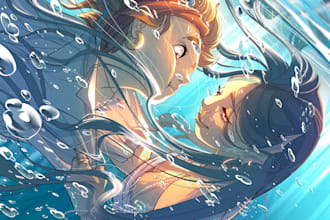 create aesthetic illustrations in anime style