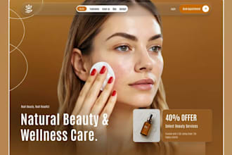 design a beauty website, salon website, cosmetic website, spa website