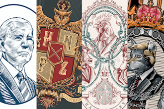 create vintage hand drawn illustration for logo or t shirt