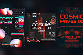 create modern flyers, posters for your music events