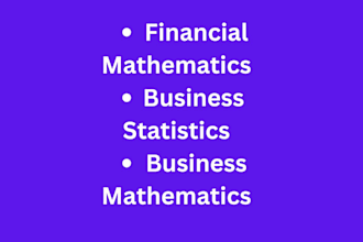 tutor in math, financial mathematics, and business statistics class