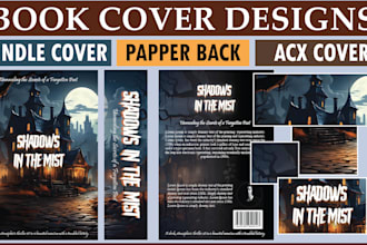 design book cover, ebook cover, amazon KDP cover with 3d mockup