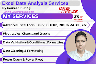 do excel data analysis with pivot tables, charts, and formulas