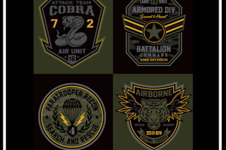 make military tactical adventure badge logo design