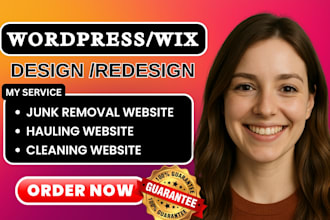 design junk removal website, hauling website, cleaning website,trash leads