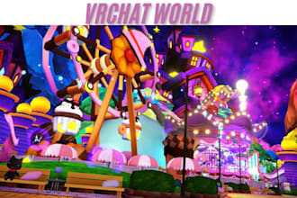 do custom vrchat metaverse world 3d environments and assets for vr or video game