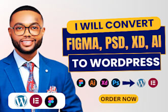 convert figma to wordpress website design, psd, xd, ai to wordpress