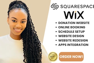 add booking, donation option, calendar to your squarespace, wix website design