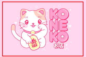 do cute kawaii logo for vtuber and streamer