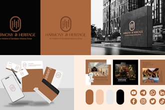 create feminine luxury signature logo design with branding kit, social media kit