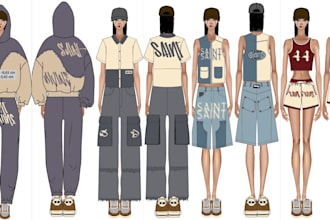 produce technical drawings and technical fashion packages