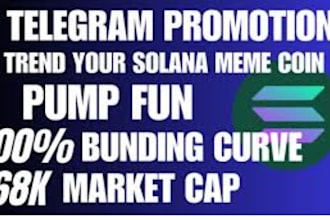 do telegram promotion, solana memecoin, pump fun, to hit 10m mc degen traders