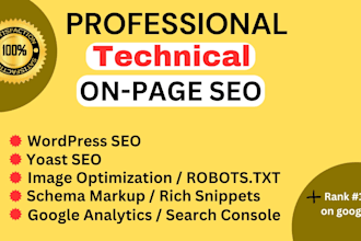 do onpage and technical SEO optimization for your wp website