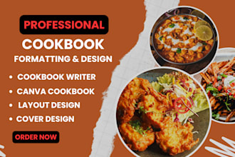 write design and format cookbook canva cookbook cookbook cover design  kdp