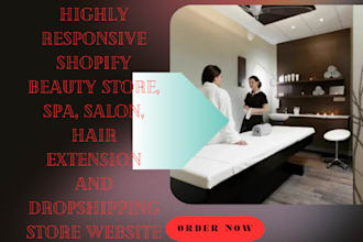 shopify beauty store, spa, salon, hair extension and dropshipping store website