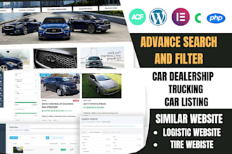 build car dealership, trucking vehicle detailing listing  website