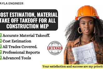 do cost estimation, material take off takeoff for all construction mep all trade