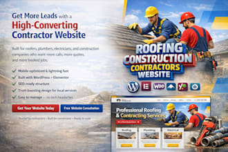 design plumber roofing construction electrician contractor website
