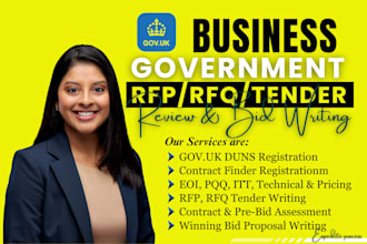 write uk government contract tender, bid proposal, grant and sponsorship writing