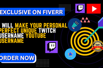 find rare and perfect unique twitch youtube username twitter and business name