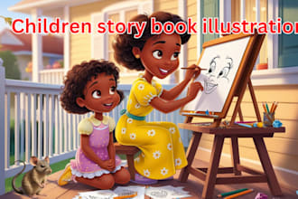 illustrate children story book illustration, picture story book illustration