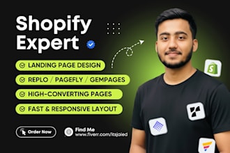 clone shopify store or landing page design in pagefly, replo, gempages