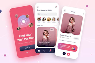 develop dating app, chat app, tinder clone app, social media app, video chat app