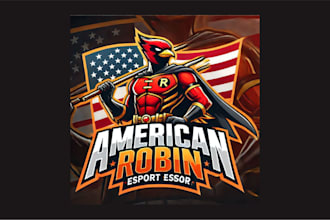 do awesome american robin mascot logo for your company