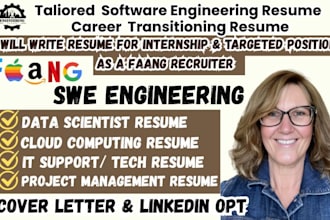 write professional resume writing, software engineering resume, IT, tech resume