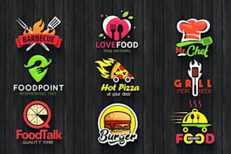 make bbq, restaurant, bar and food logo design for you