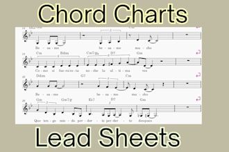 make a lead sheet or chord chart for any song you give me