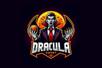 do high quality dracula mascot logo with unlimited revision
