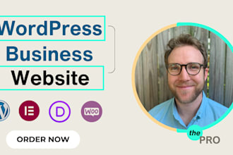 design your service website in wordpress with divi or elementor pro, or redesign