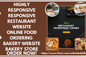 design restaurant website online food ordering cafe  ice cream bakery store