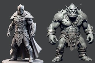 do 3d character model, character model, 3d character modelling for printing