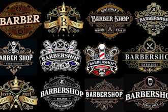 do cool and attractive barber shop and spa beauty salon logo retro vintage