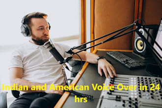 do deep male voice over in english usa accent, indian accent