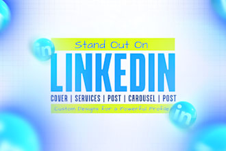 design linkedin banner, cover, post, carousel