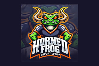 do modarn horned frog mascot logo with free vector file