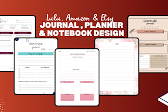 do custom amazon kdp journal, worksheet planner book ebook cover pages lulu etsy