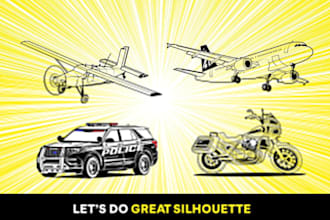 design silhouette vector vehicle, car, aircraft, and yacht