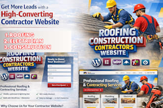 design plumber, roofing contractor construction website