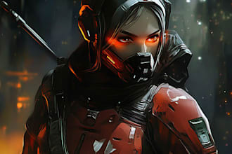 do unique sci fi character and sci fi art