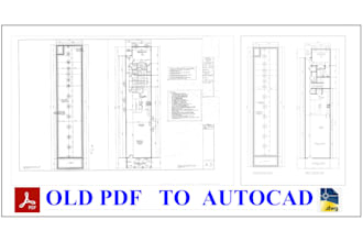 plans, 2d floor plans, elevations and convert pdf to autocad, dwg