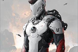 drawing a sci fi character illustration or sci fi character