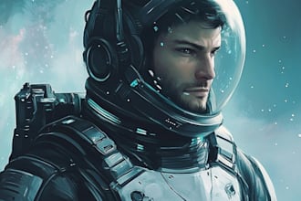 create a sci fi character or sci fi character illustration