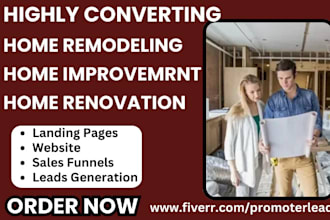 design home remodeling website home improvement leads renovation landing page
