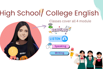 be your english tutor for high school students sophomores