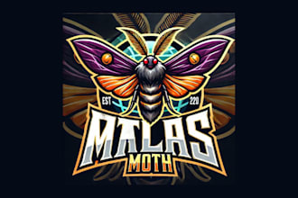 design modarn atlas moth mascot logo for your business